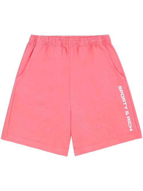 Logo-print cotton trousers - Pink