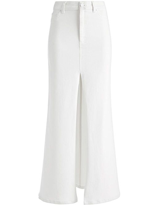 Rye A-line slit skirt - White