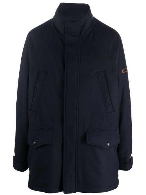 Cotton wool blend parka - Blue
