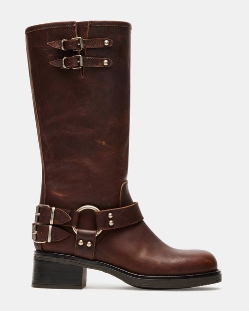 Steve Madden Women's Astor Knee High Boots - Brown - - Leather