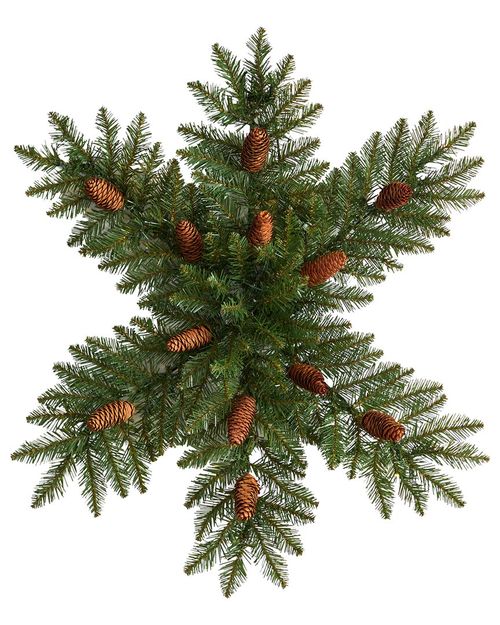 30In. Pre-Lit Snowflake Artificial Dunhill Fir Wreath