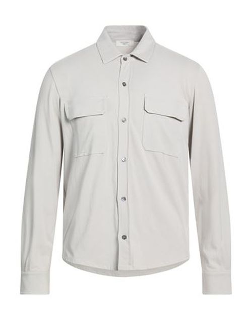 Man Shirt Light grey Size M Cotton, Lyocell