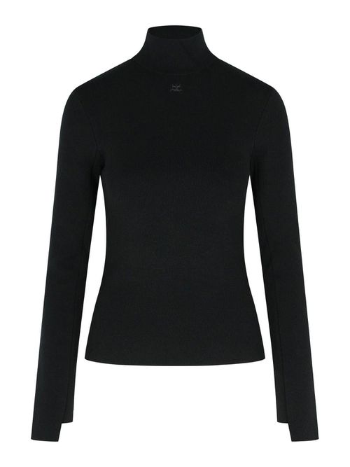 Turtleneck Sweater In Black Viscose Blend