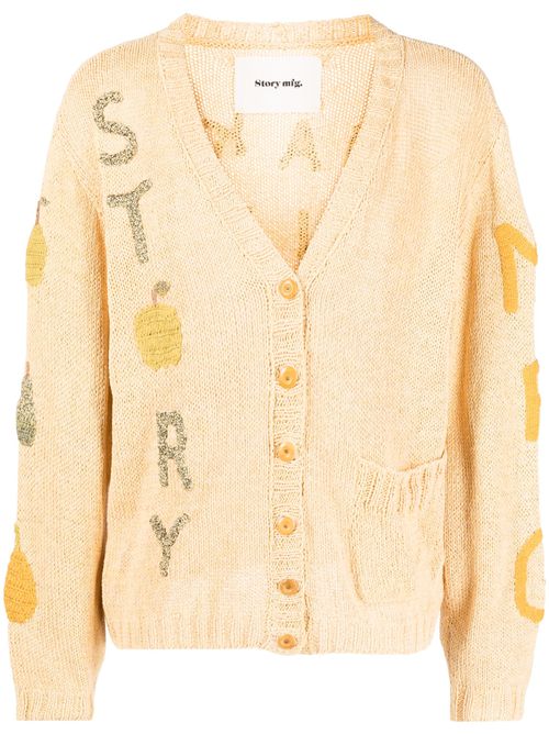 Twinsun appliqué-detailing cardigan - Yellow