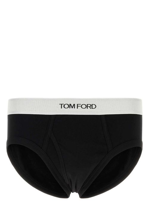 Black Stretch Cotton Brief Exterior: Elastane Intimo