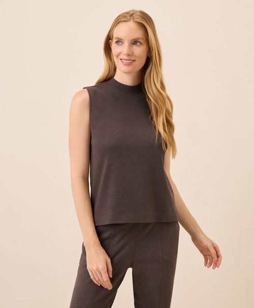Women's Chocolate Heather Airplane Mock Neck She