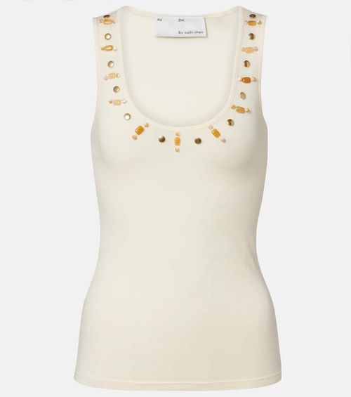 Beaded wool tank top