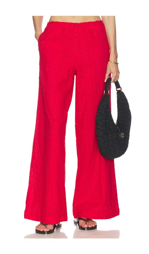 NIA x REVOLVE Eyelet Pant in Red. - L also in M, S