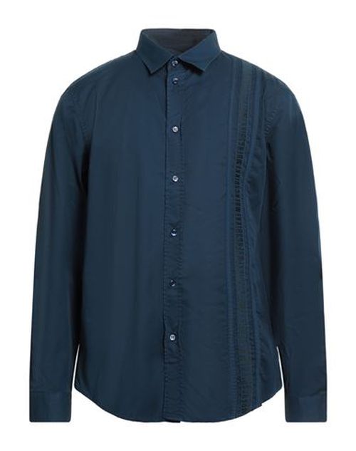 Man Shirt Navy Size 15 Cotton, Elastane