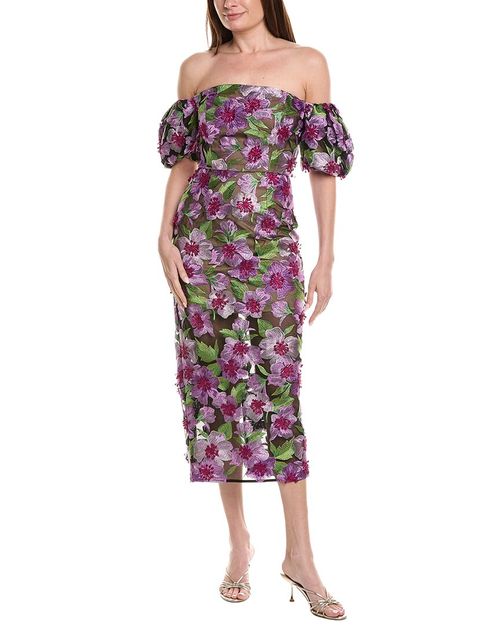 Nira 3D Embellished Midi Dress