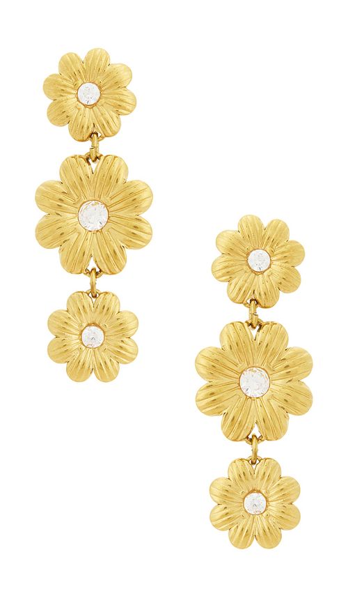 BRACHA Mya Earrings in Unique Color & Gold in Metallic Gold