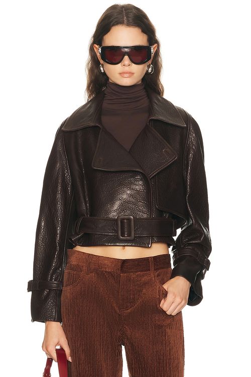 NOUR HAMMOUR Hatti Jacket in Rich Brown - Chocolate. XS also in