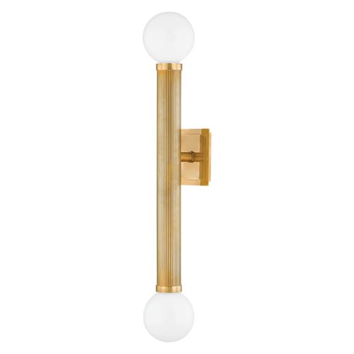Vintage Brass Two Light Wall Sconce from the Pienza Collection