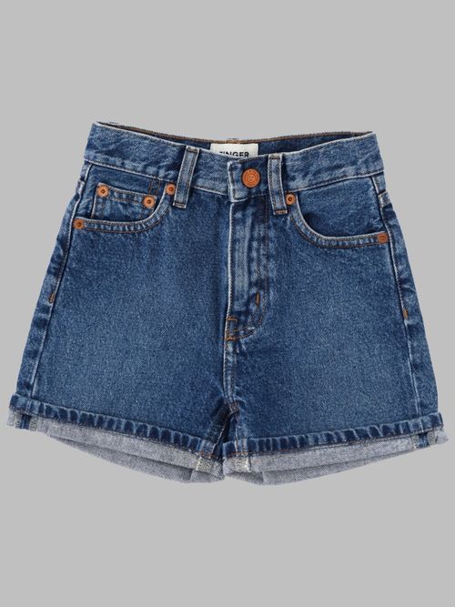Finger In The Nose Cherryl Medium Blue - High Waist 5-Pocket Short