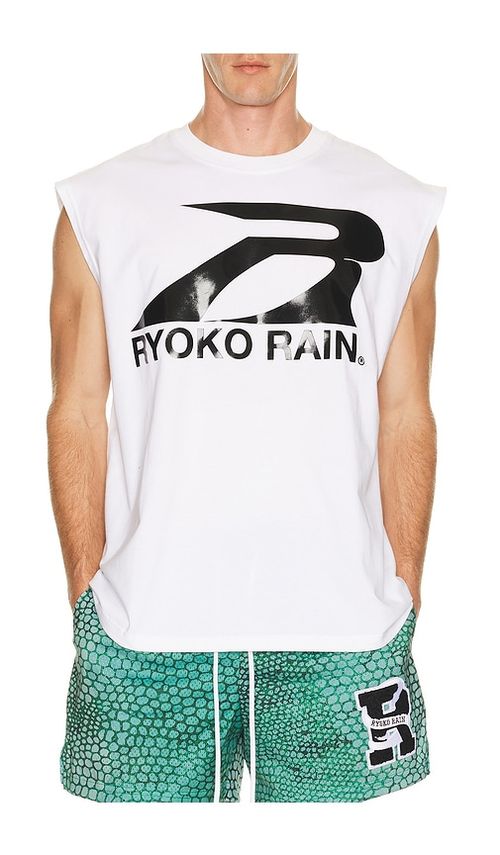 Ryoko Rain Sleeveless Tank in White. M. Also in S, L, XL/1X