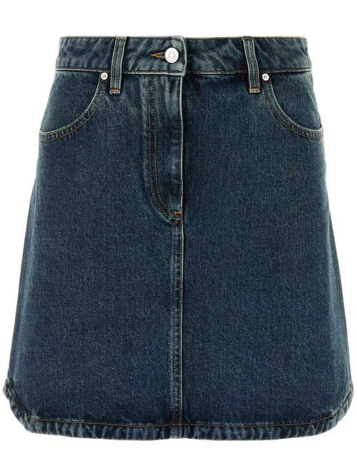 High-waisted denim skirt - Blue