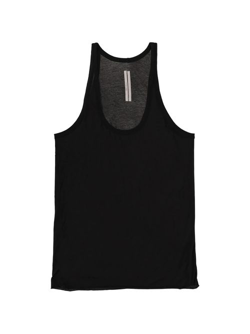 Ponyskin Tank Top with Plunge Neckline and Raw-Cut Hem