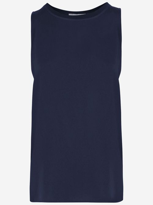 Stretch Cotton Tank Top — Navy