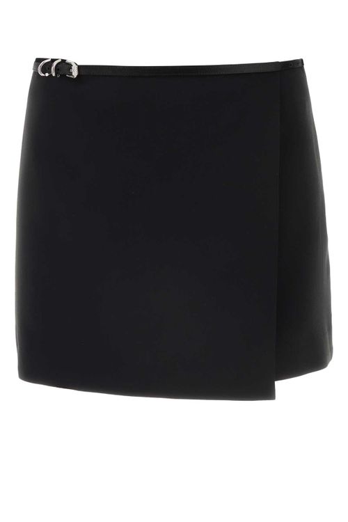 Silk Wrap Skirt — Black
