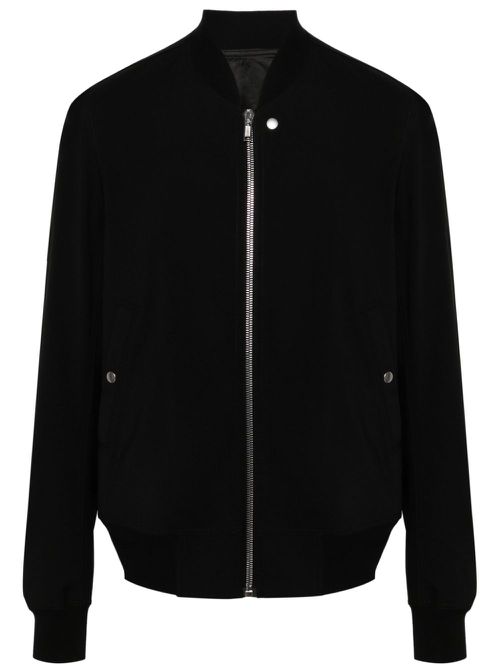 Crepe wool bomber jacket - Black