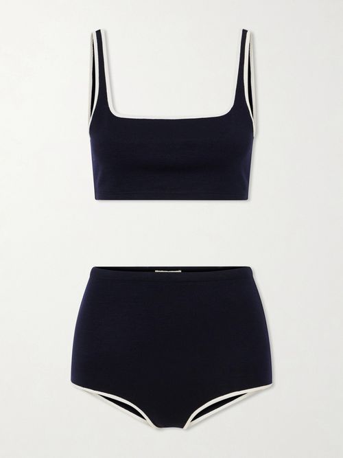 Wool-blend Jersey Bikini - Blue