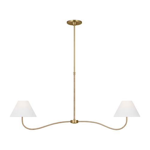 Burnished Brass Two Light Linear Chandelier from the Laguna Collection