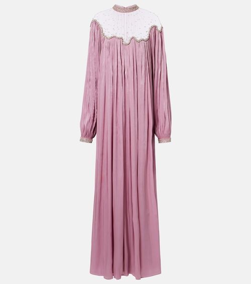 Elline embellished pleated gown