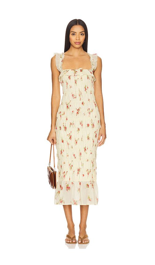 Tularosa Esmie Midi Dress in Lemon.  XS. Also in L, M