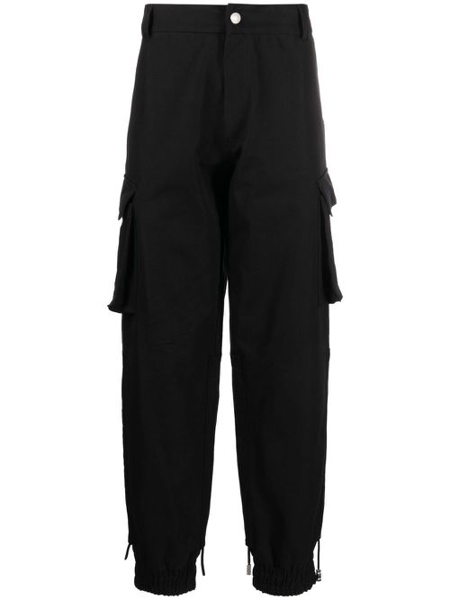 Logo-patch cargo trousers - Black