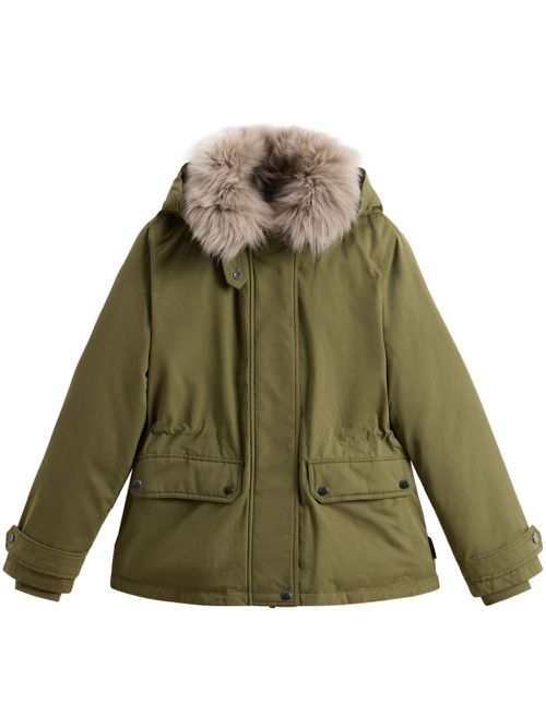 Detachable-hood down jacket - Green