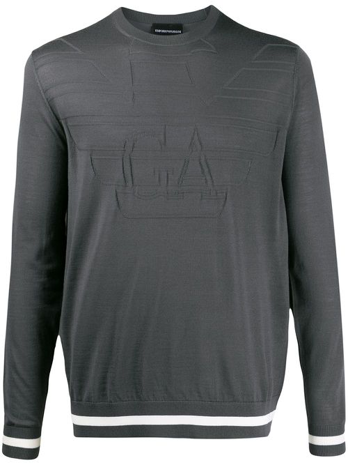 Logo embroidered sweater - Grey