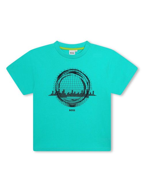 Graphic-print cotton T-shirt - Blue