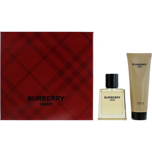 Burberry Mens Hero Eau de Toilette + Shower Gel Gift Set for Him - Black - One