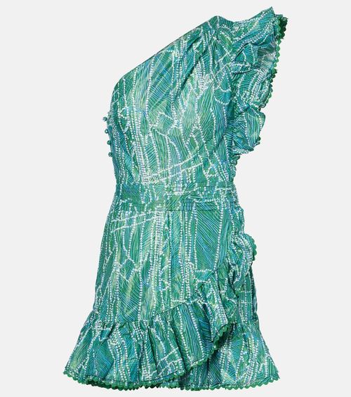 Corinne printed cotton-blend minidress