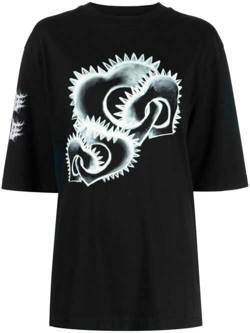 Graphic-print cotton T-shirt - Black