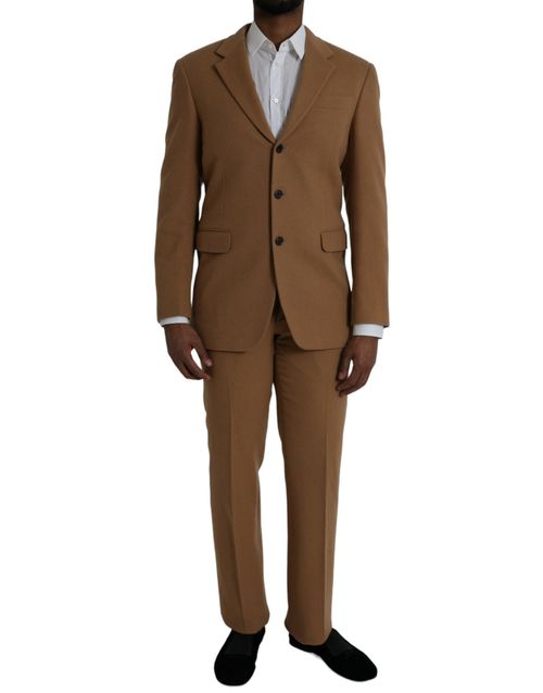 Cashmere Single-Breasted Suit — Brown