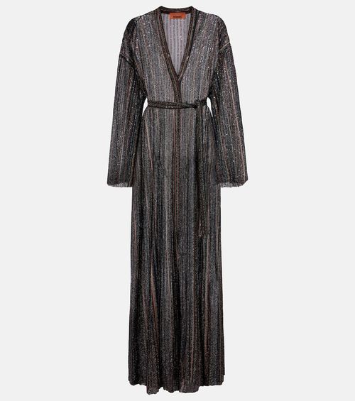 Chevron lamé cardigan