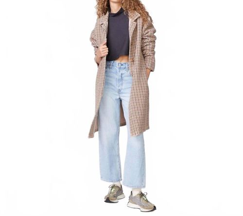 Teddy Long Jacket In Taupe