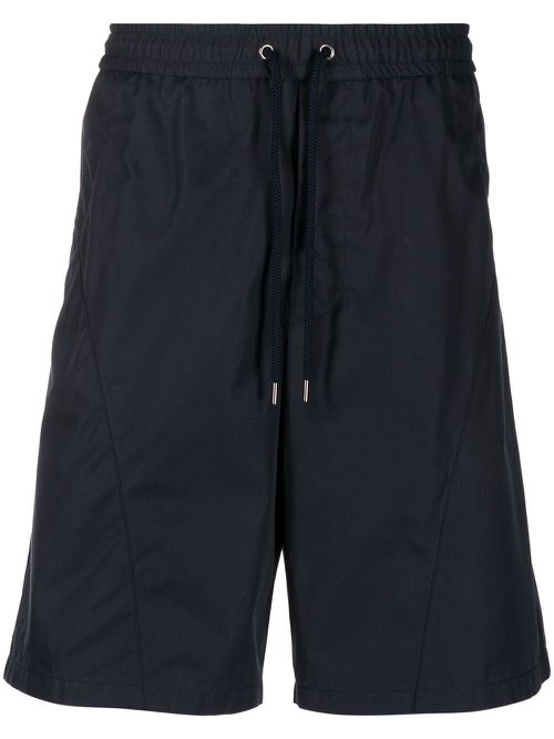 Drawstring organic cotton track shorts - Blue