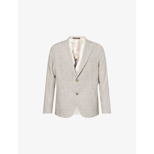 Mens Ferry Single-Breasted Linen-Blend Blazer