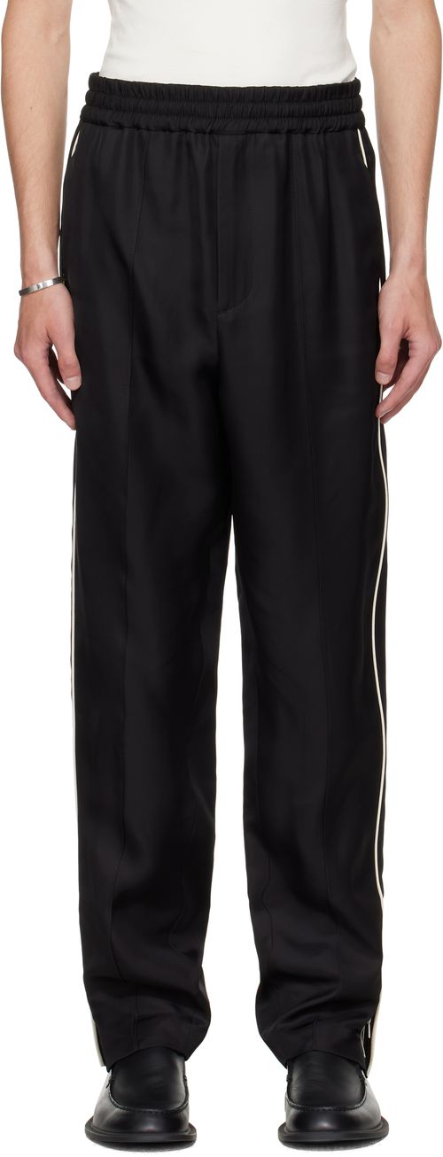 Black Piped Trousers