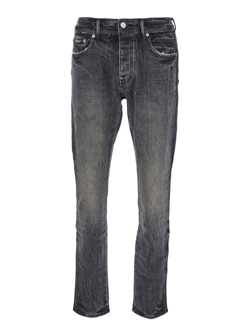 Black Skinny Faded Jeans In Denim Man