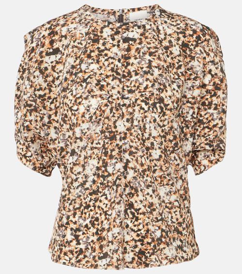 Karlita printed silk-blend blouse