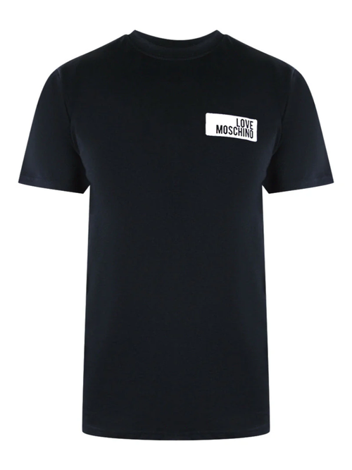 Love Moschino Block Logo T-Shirt in Black - Black