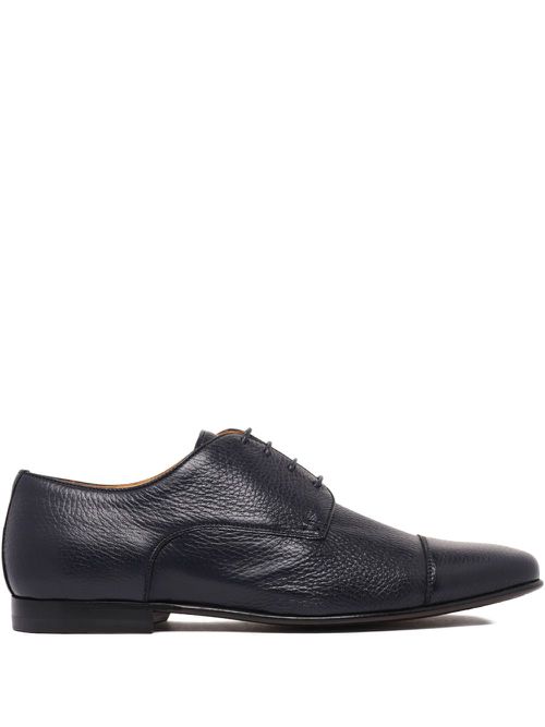 Amedeo Testoni leather derby shoes - ブルー