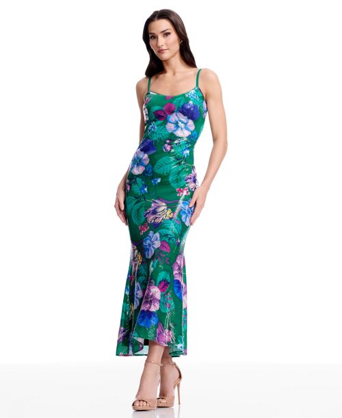 Women's Susan Scoop Neck Sheath Dress - Kelly green multi