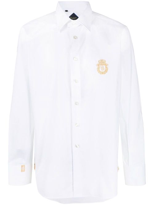 Silver Cut logo-print shirt - White