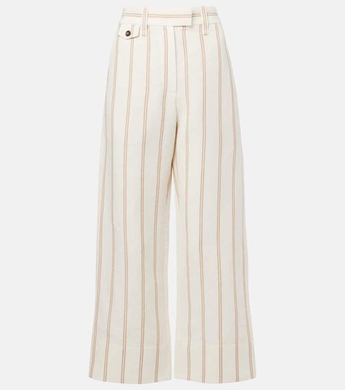 Brunello Cucinelli Monili striped linen and cotton chinos