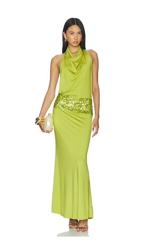 LOBA Marea Backless Gown in Lime Green. L also in M, S, XL