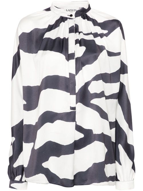 Graphic-print blouse - White